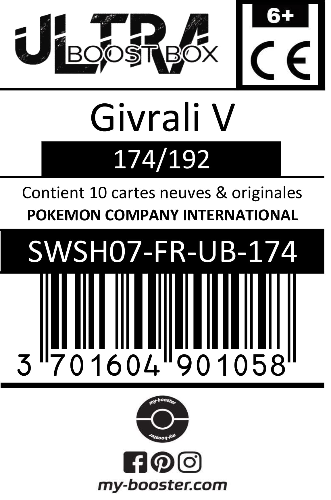 givrali gx - 3 Givrali V 174/192 Full Art Ultraboost X Sword and Shield 7 Evolution Celestial – Box of 10 French Pokémon Cards : Amazon.com.be: Toys