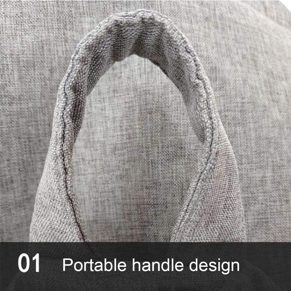 STTC Sitzsack Abdeckung aus Premium-Leinen, Riesen-Sitzsack-Hülle Outdoor Sitzsack Bezug ohne Füllung, Perfekte Passform für Country Interiors,Dark Gray,L