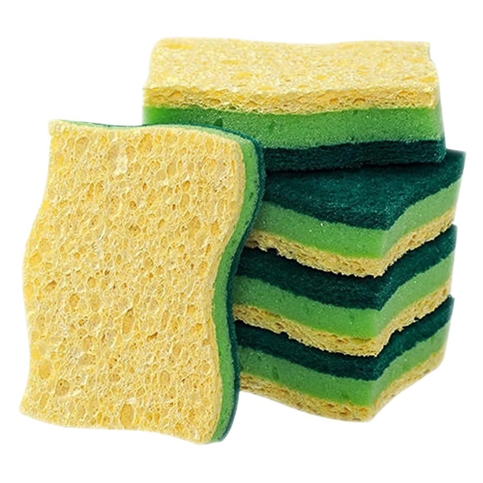 Esponja para platos que elimina la grasa difícil, 5 unidades de fregaplatos multiusos