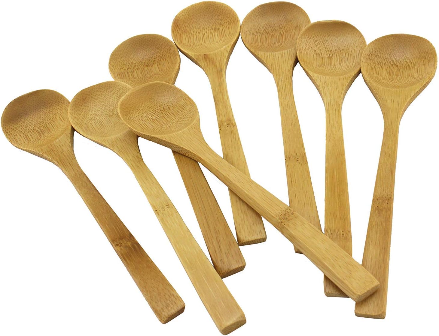 BambooMN 8" Reusable Solid Bamboo Deluxe Dinner Spoon - Dining Flatware - Kitchen Utensils - 1000 pcs