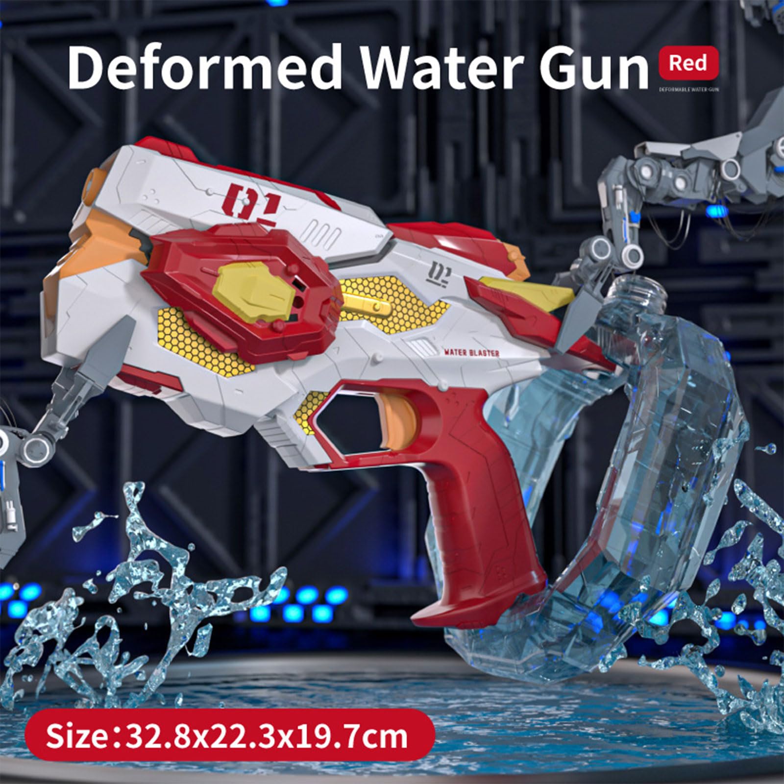 Mechanisches, automatisch abfeuerndes Wasserpistolen Spielzeug mit LED Licht und Tanks mit großem Fassungsvermögen für Outdoor Aktivitäten für Kinder Automatische Pistolen