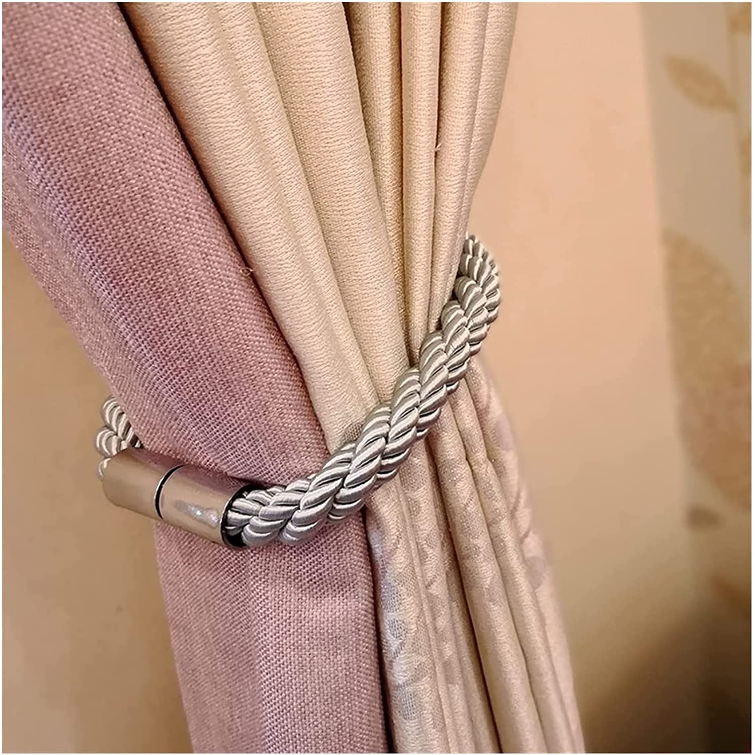 2PCS Sangle de Rideau Accessoires Décoratifs Sangle de Fenêtre Porte-Boucle Embrasse de Rideau Magnétique Creative Simple Décoration de la Maison (Couleur : B) (B)