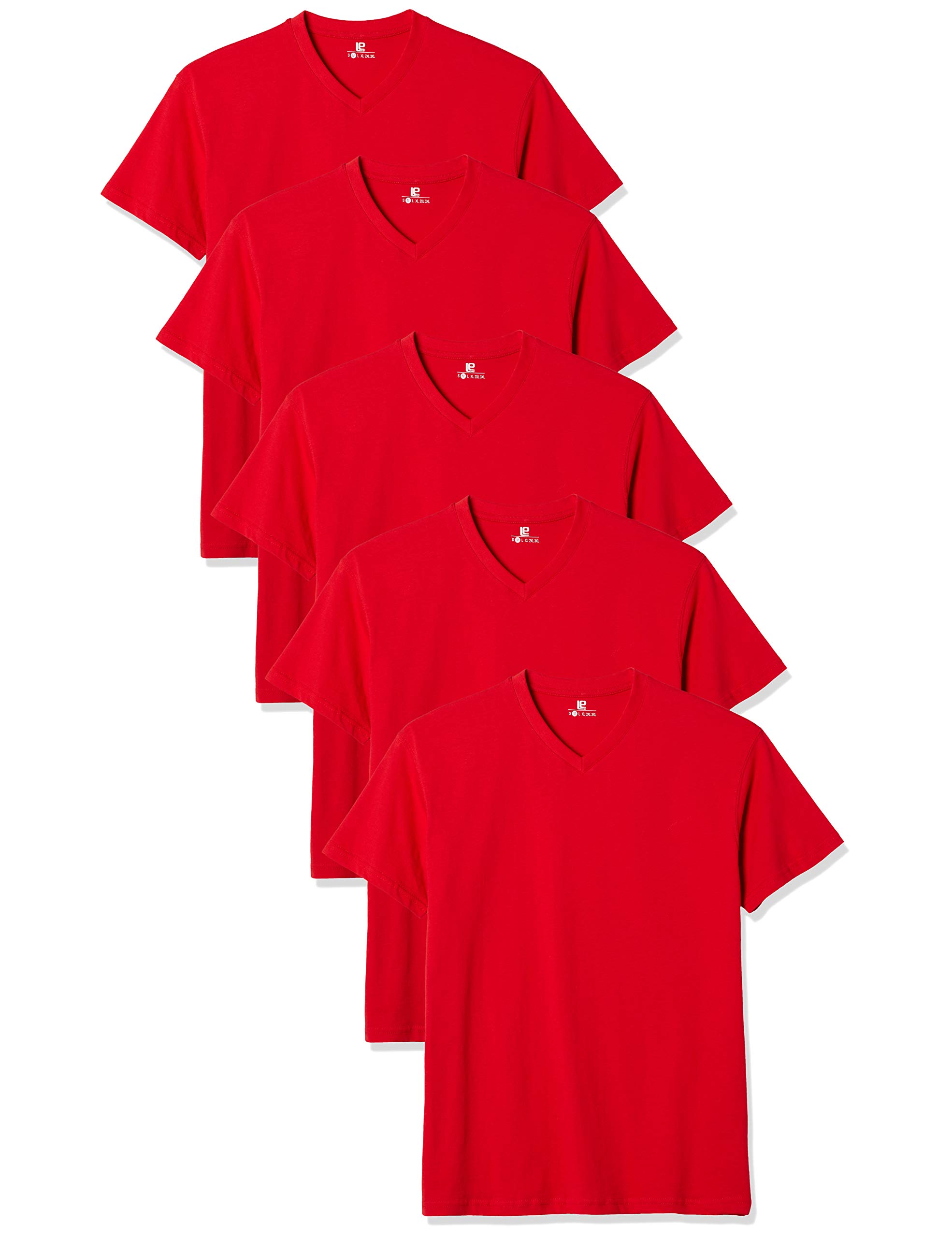 Lower East Herren T-Shirt mit V-Ausschnitt aus 100% Baumwolle im Multipack