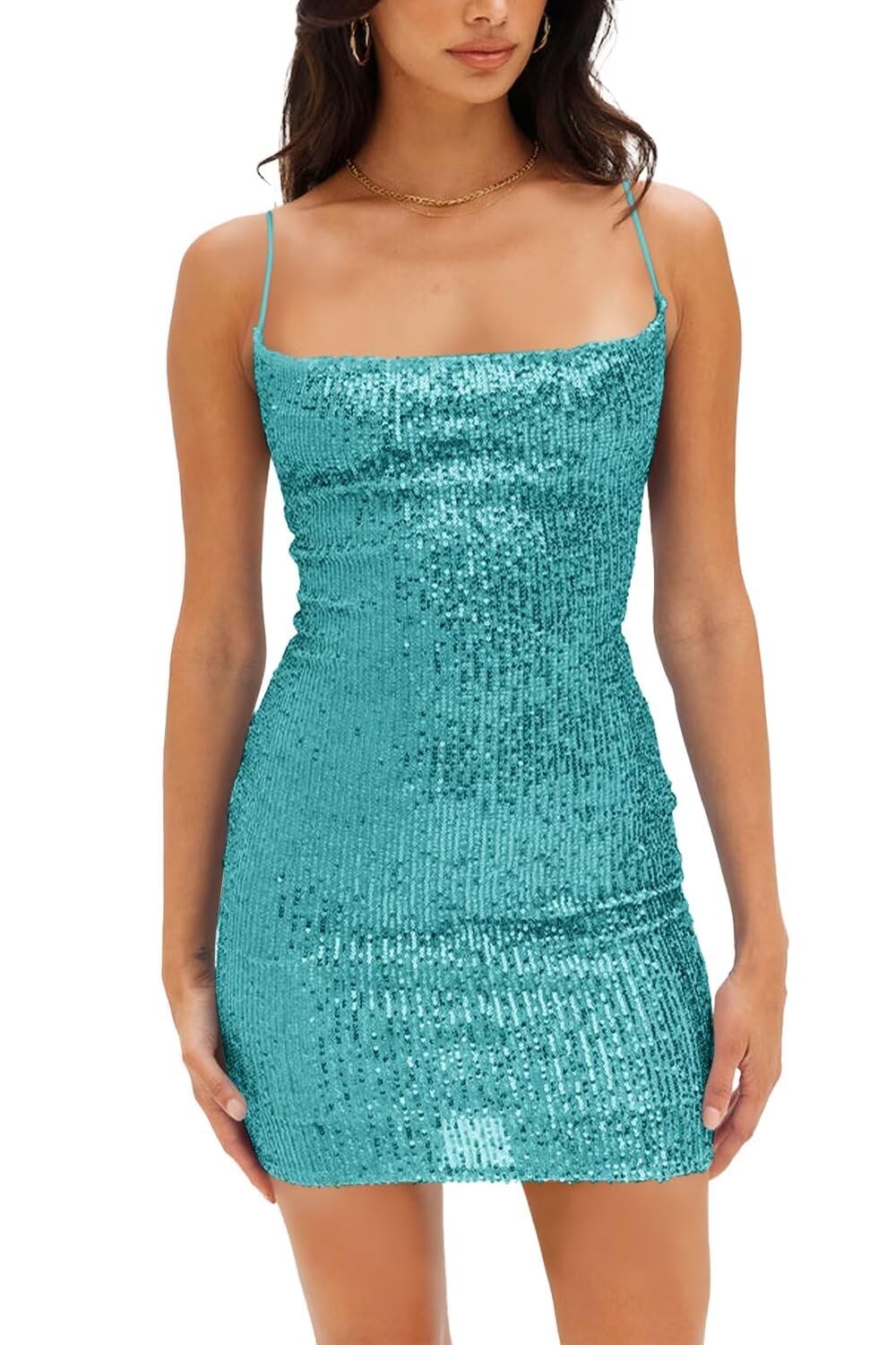 sequin homecoming dresses 2024 Women's Short Sequin Homecoming Dress Tight Halter Prom Dress 2024 HC0003
