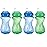 Nuby 4 Piece No Spill Easy Grip Trainer Cup 10 oz (Blue & Green)