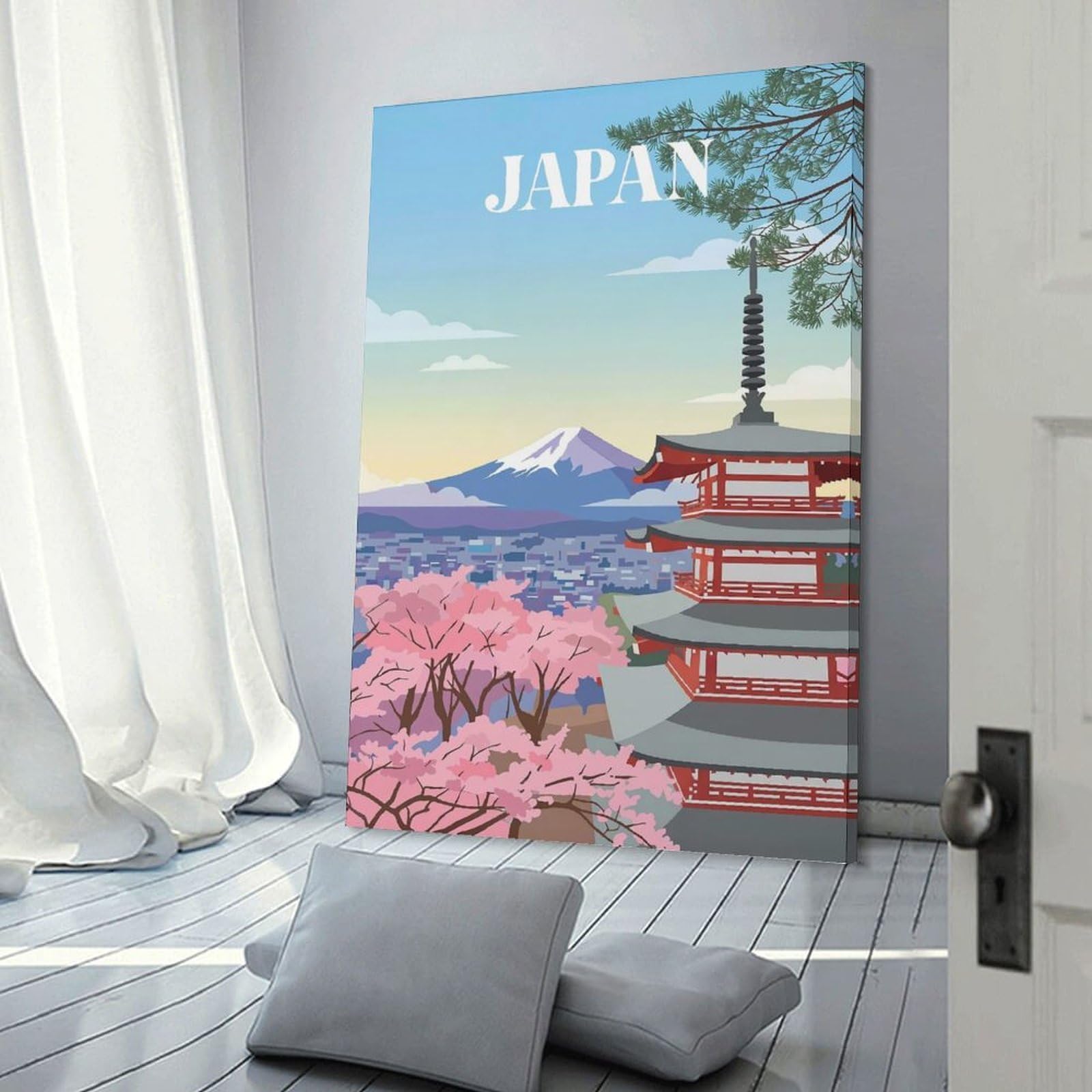 Junmoney Japan Travel (7) Home Decor Wall Art, 12x18inch(30x45cm), for Lounge, Bedroom Or Personal Spaces, Thoughtful Wall Decor for Art Lovers