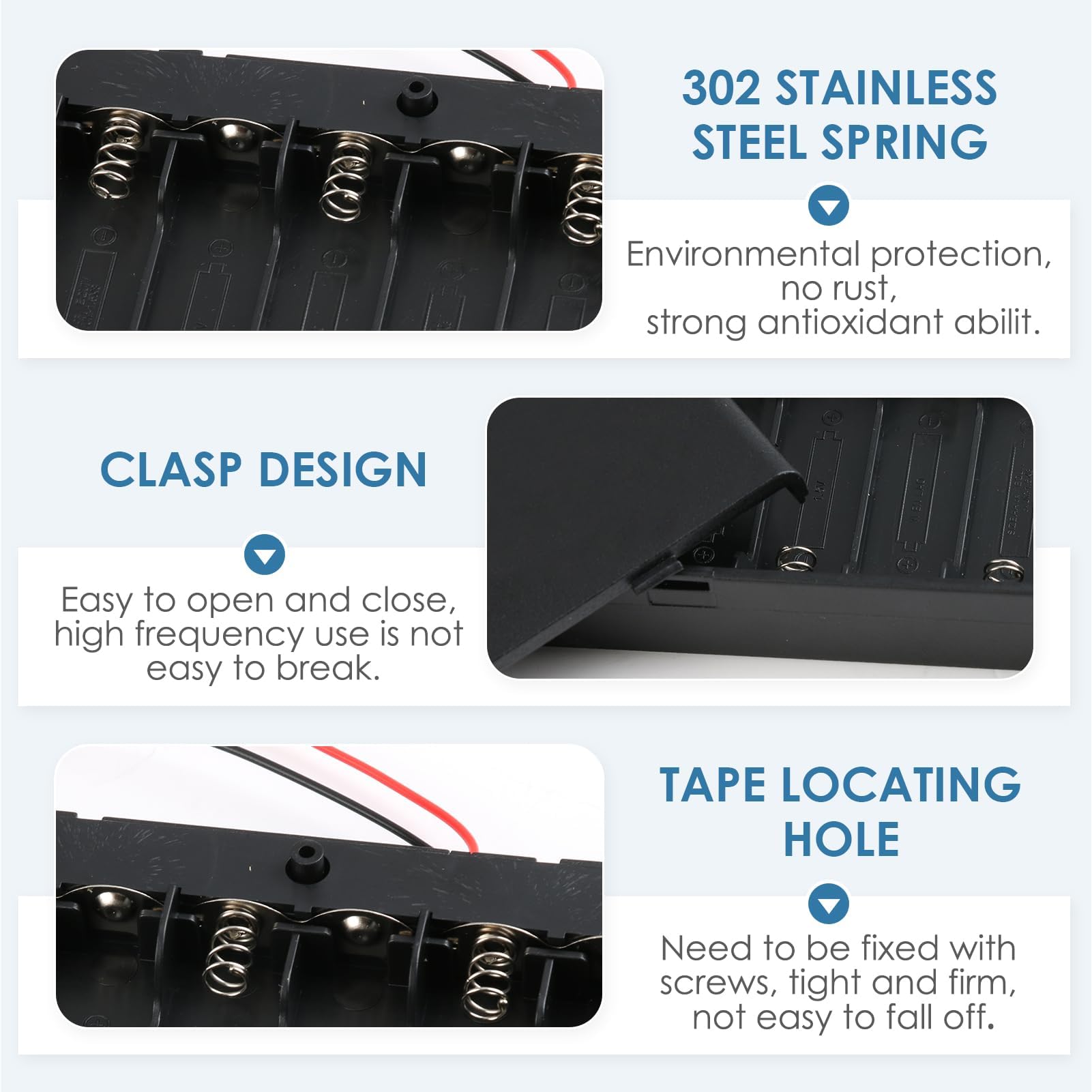 Longue Bande Type 8 X Aa Batterie Pour Support De Boîtier 12V Stockage De Batterie Dos A Dos