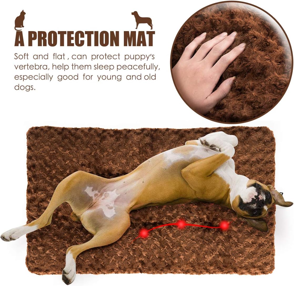 MIXJOY Dog Bed Ultra Soft Crate Pad Home Washable Mat for Large Dogs and Cats Crate (36-inch, Dark Brown)