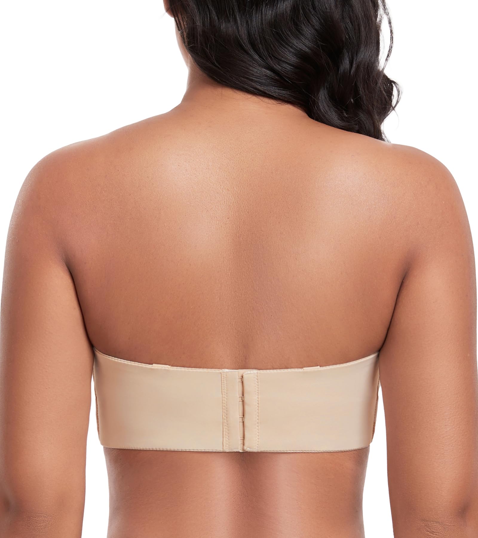 Lemorosy - Soutien-Gorge sans Bretelles pour Femmes à Armatures Décolleté en V avec Bretelles Amovibles Push up