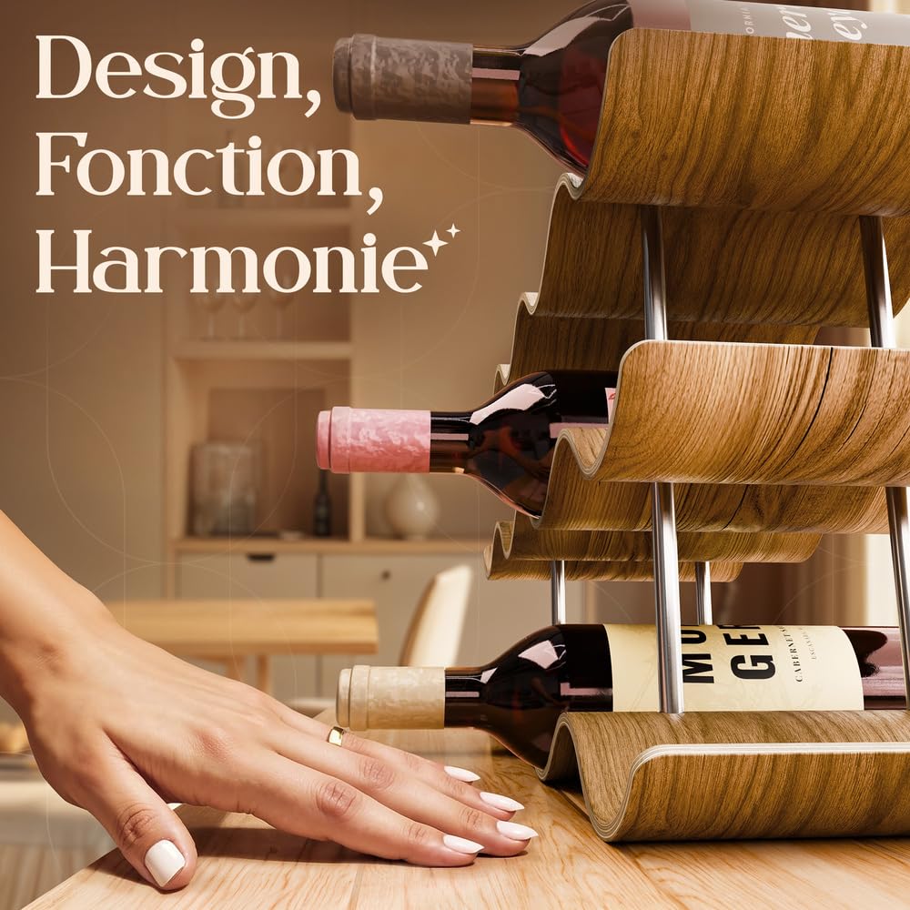 Dreiklang - be smart Casier à vin en Bois pour 12 Bouteilles | Stable et autoportant, Design Moderne et décoratif | Compact, Gain de Place, étroit, 3 Niveaux (41,5 × 22,5 × 15,5 cm)