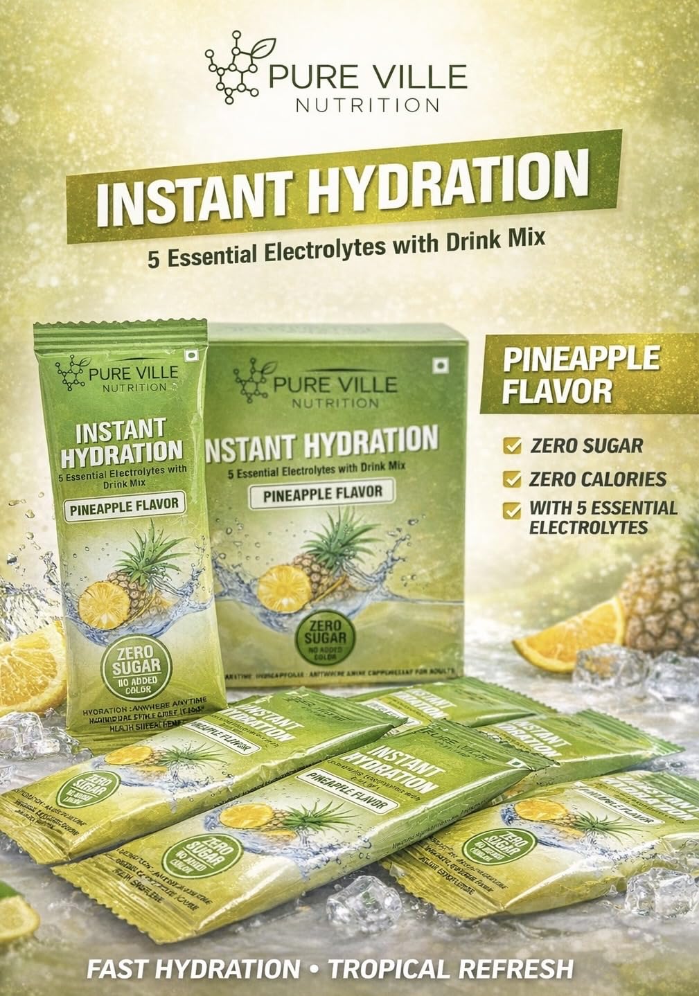 Pineapple Electrolyte Hydration Sachet Sticks (30 sachets monthly pack)-image-41