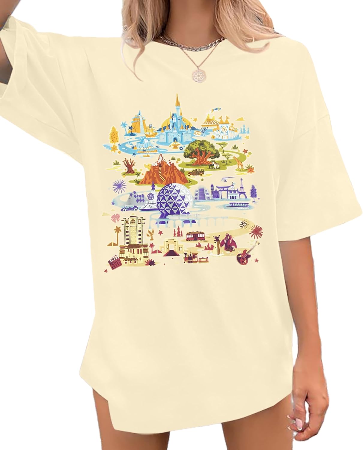 Womens World Traveler Shirts Oversized Magic Kingdom Panama Ubuy