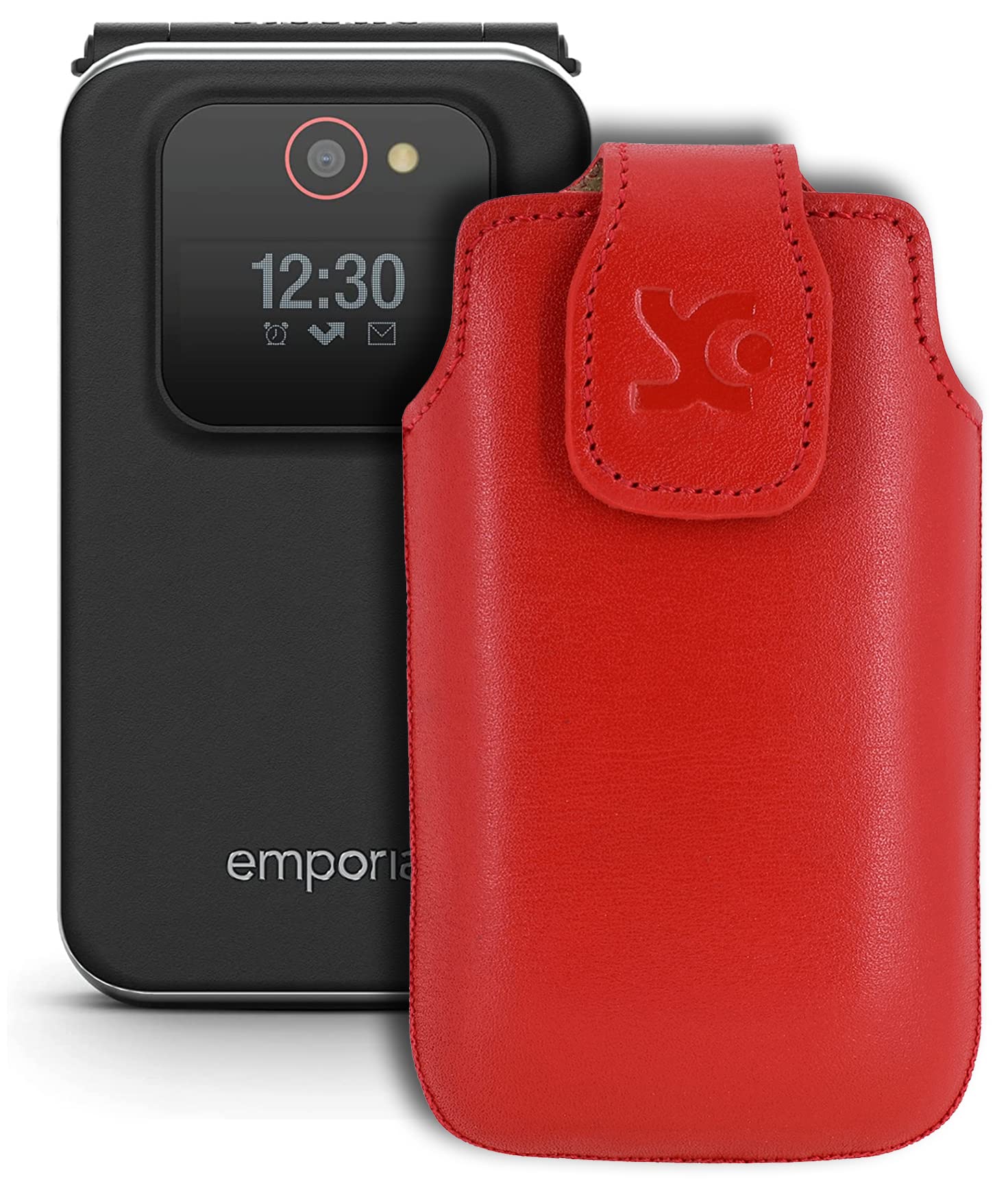 Suncase Echte leren hoes leder etui *Slim Edition* compatibel met Nokia