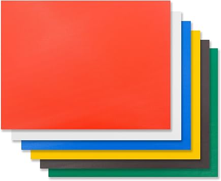 Plastic Cutting Board Set of 6, 24 x 18 x 1/2 Inch Commercial Grade Chopping Board Large Multi-Color Cutting Boards for Kitchen - Dishwasher Safe, NSF Certified