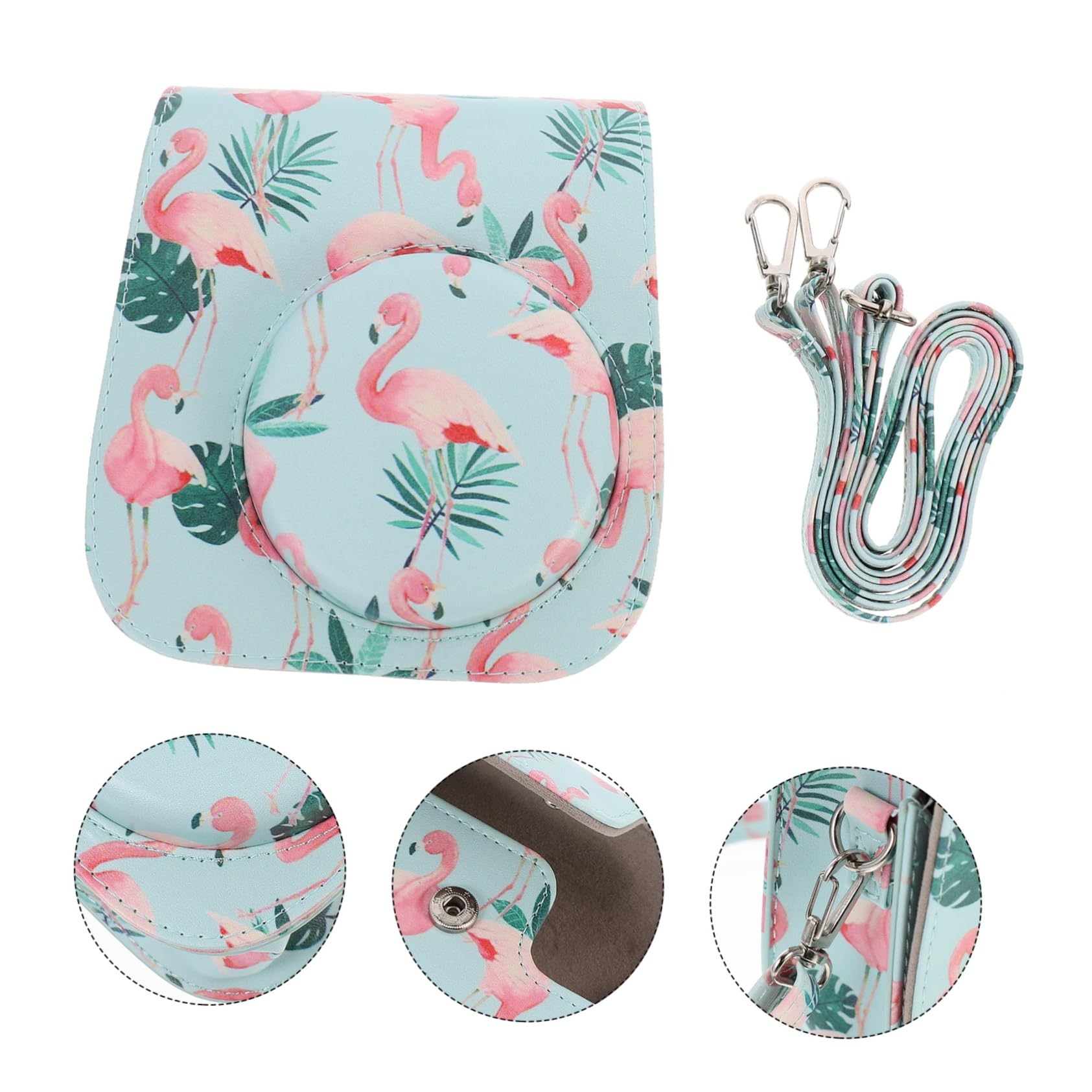 DOITOOL 2pezzi Custodia Per Fotocamera Istantanea Pu Flamingo Protettiva Compatibile Mini Per Shopping Escursioni e