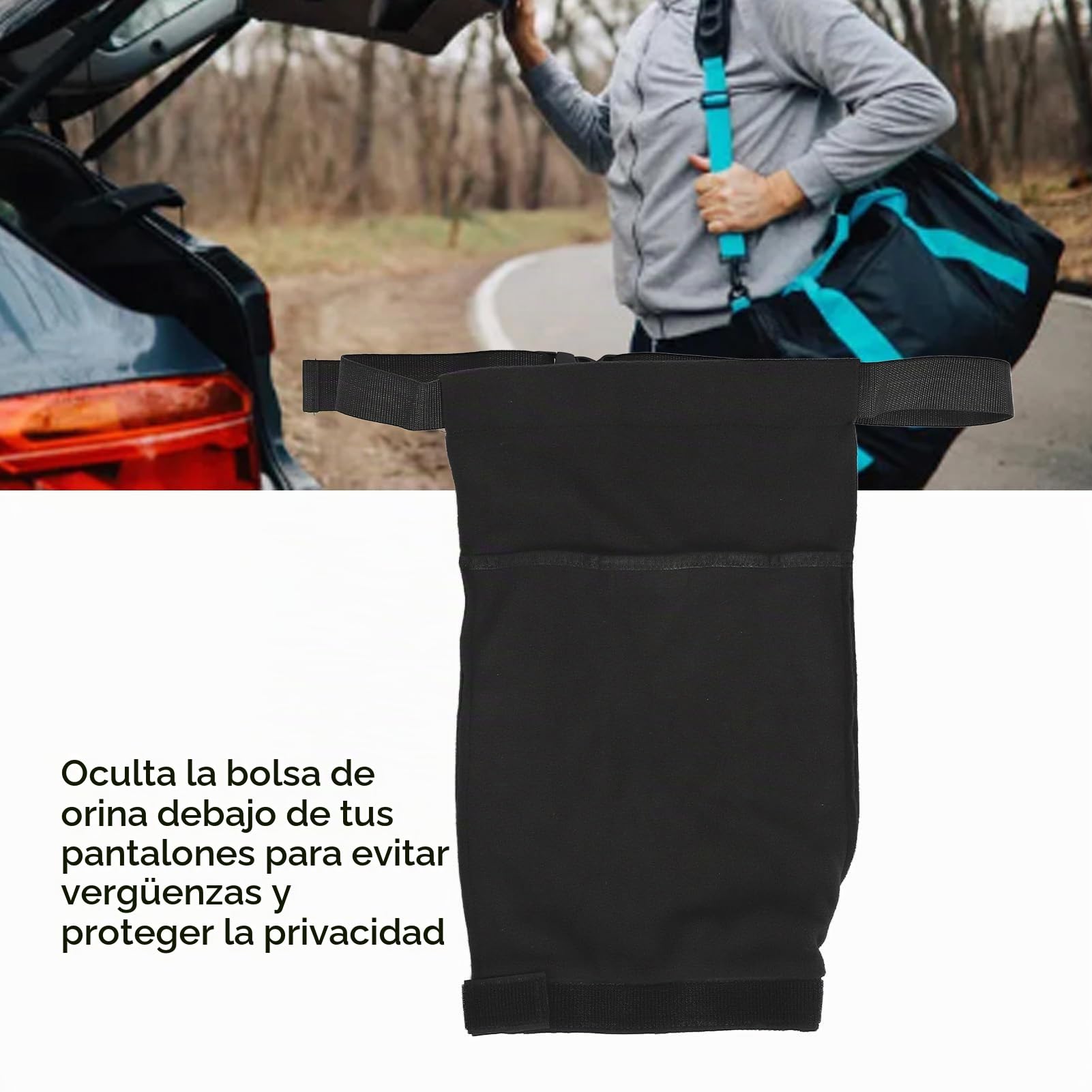Soporte para Bolsa de Drenaje de Orina, Soporte para Bolsa de Pierna con Catéter con Correa Elástica, Estable, Movimiento Libre, Dispositivo De Estabilización De Tubo De Drenaje Urinario Respetuoso