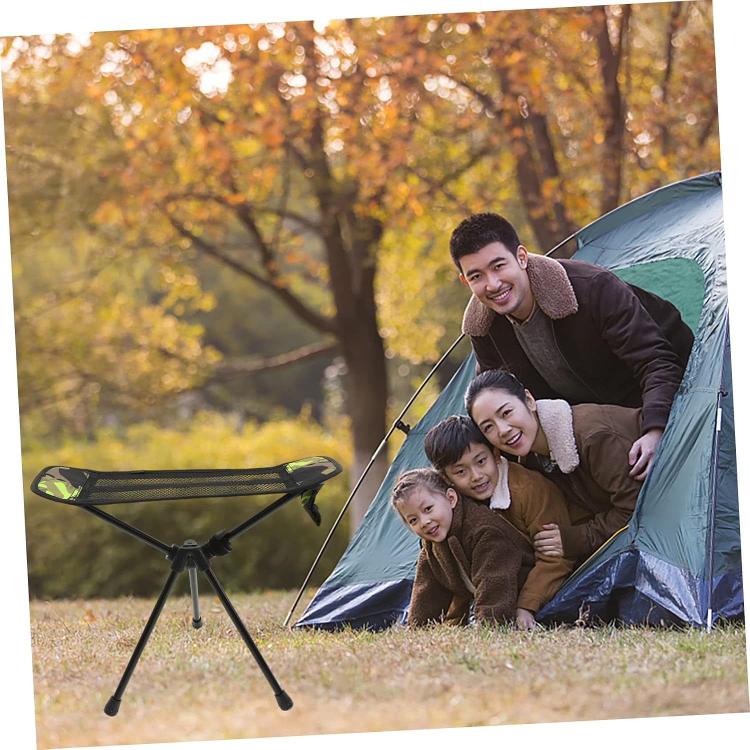 POPETPOP Portable Moon Chair Lightweight Folding Camp Chair Outdoor Stool Collapsible Fishing Stool