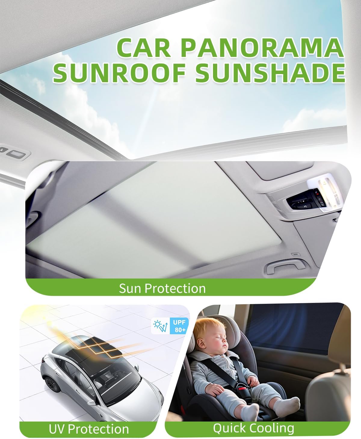 Benz C200 C260 C300 Sunroof Sunshade Curtain Car Accessories Fit for Benz C200 C260 C300 Sunshade Panoramic Sun Shade Panoramic sunroof Shade 2015 2016 2017 2018 2019 2020 2021 2022(Front - Black)