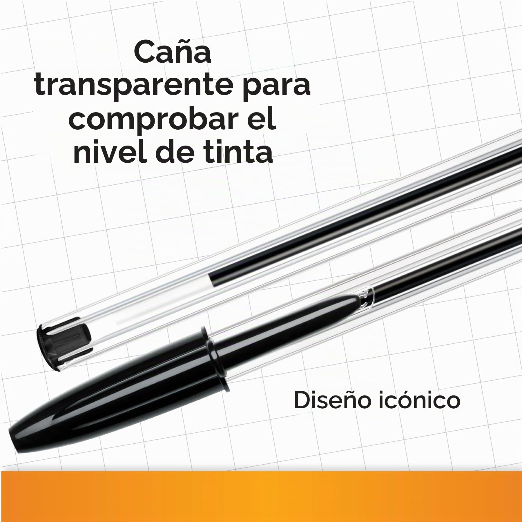 Bic Cristal Original 8373631 - Caja de 50 Unidades, Bolígrafos Punta Media (1,0 Mm), Color Negro