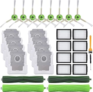 26 Pack Replacement Parts for iRobot Roomba j7(7150) j7+ (7550) i3(3150) i3+(3550) i4 i6 i6+(6550) i7(7150) i7+(7550) i8 i8+ Robot,2 sets Roller Brushes,8 Filters,8 Side Brushes,8 Dust bags