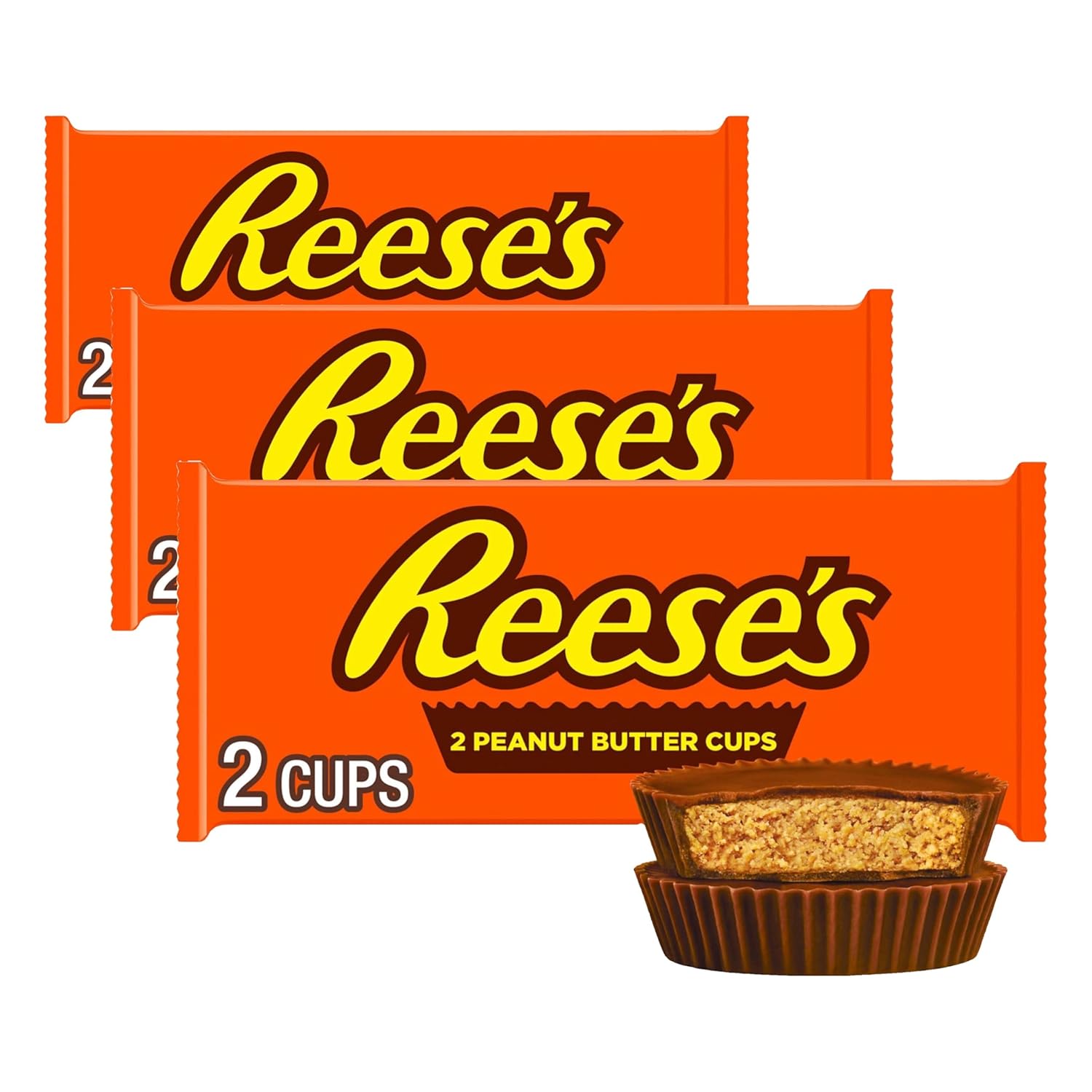REESE'S Milk Chocolate Peanut Butter Cups, Candy Packs, 1.5 oz (36 Count)
