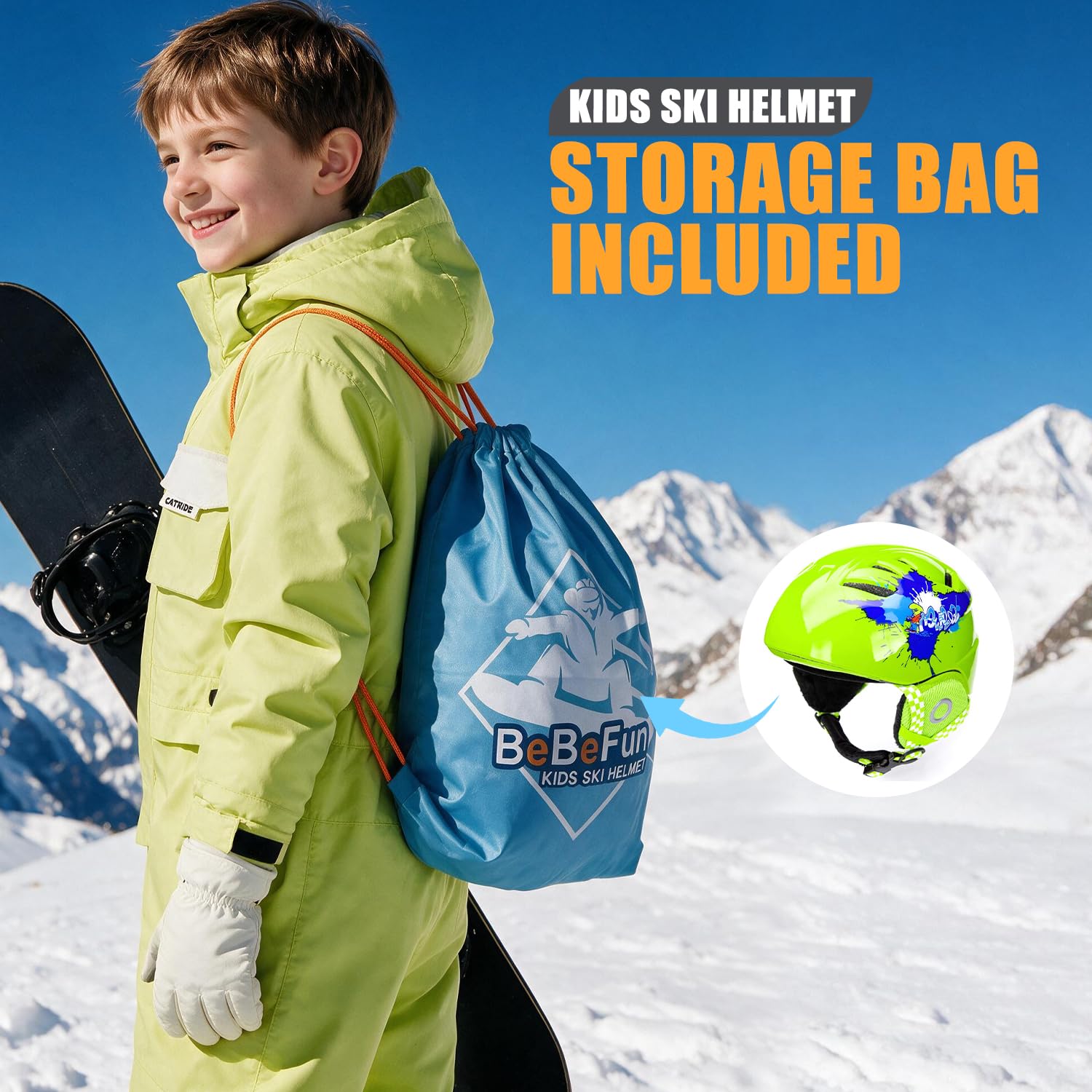 Casque de ski pour tout-petits et enfants Casque de snowboard avec lunettes de luge et autres activités de neige, ultra léger, confort et chaleur, petite taille, certifié ASTM