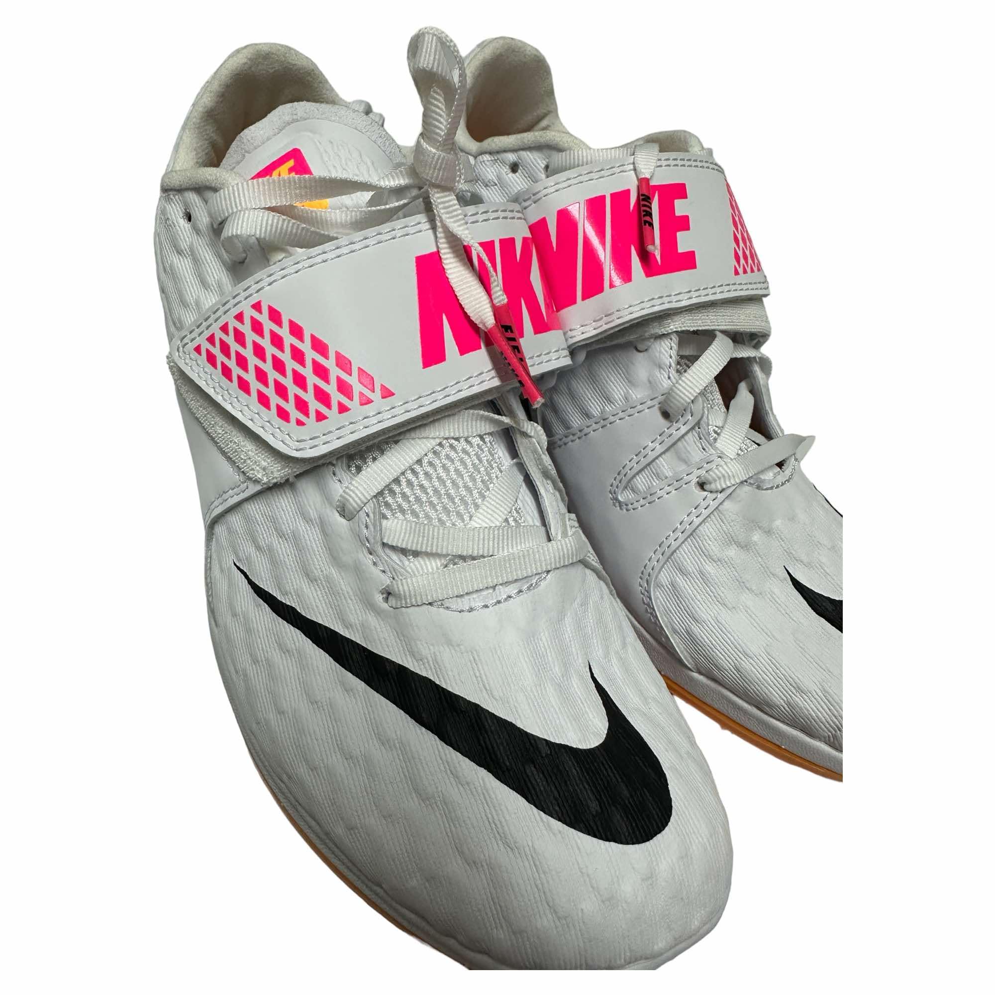Nike Men's High Jump Elite Track & Field Jumping Shoes Spikes Cleats White/Hyper Pink/Orange #806561-102 - Size Men's 4.5