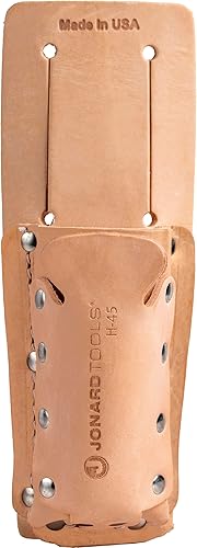 Jonard Tools H-45 Bolsa de cuero para cinturón de herramientas de 2 bolsillos para tijeras, alicates, pelacables y más