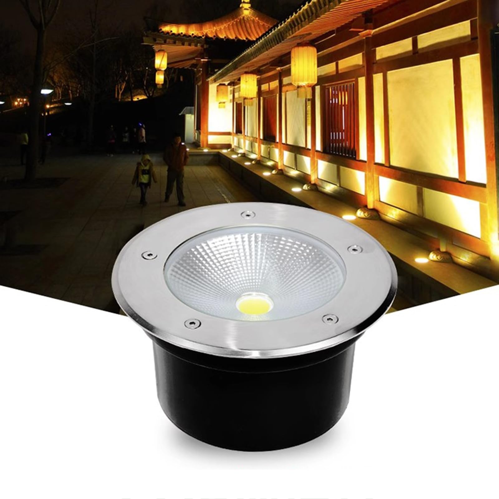 Faretto LED da Esterno Interrato Ip66 Impermeabile Ac85-2656V COB Luci Interrate per Vialetti, Terrazze, Gradini, Illuminazione Paesaggistica da Giardino