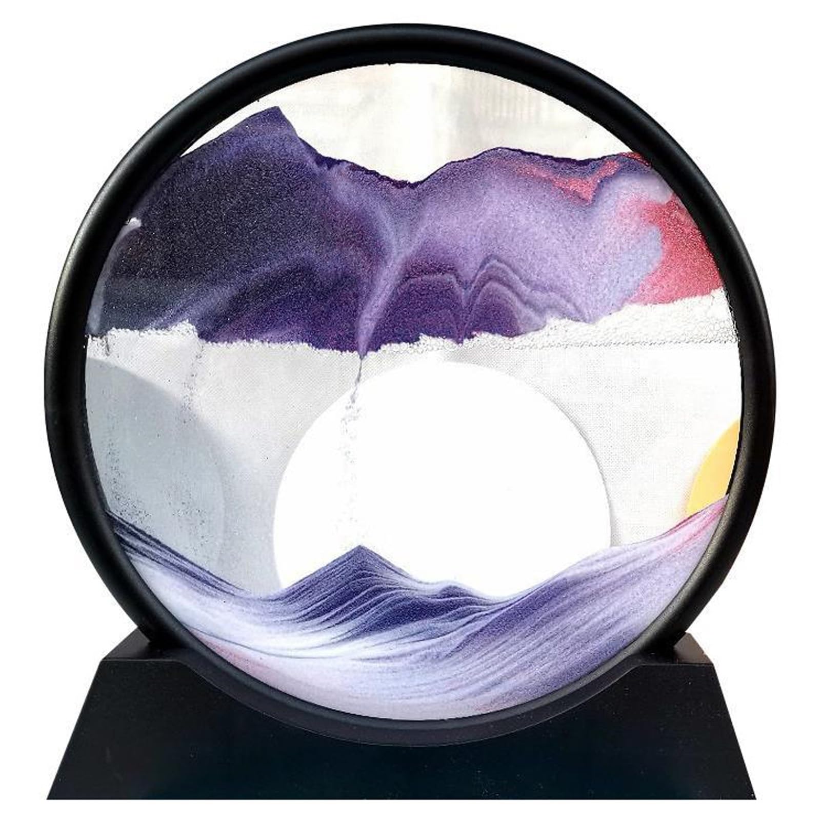 Fodalob Clessidra Rotante a 360° Paesaggio di Sabbia del Mare Profondo for l'arredamento della scrivania di casa e Ufficio. Ornamento Decorativo for armadietto del Vino (Color : Purple, Size : 7in)