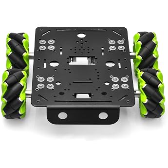 OSOYOO Mecanum Wheel, Smart Car Chassis, 4WD 3.1 inches 80 mm, DC 12 V Motor, Assembly Type, STEM Education, Dolly, Mini 4WD Drive, Arduino, Raspberry Pi Microbit Compatible, 360  Omni Directional DIY, Omni Directional DIY