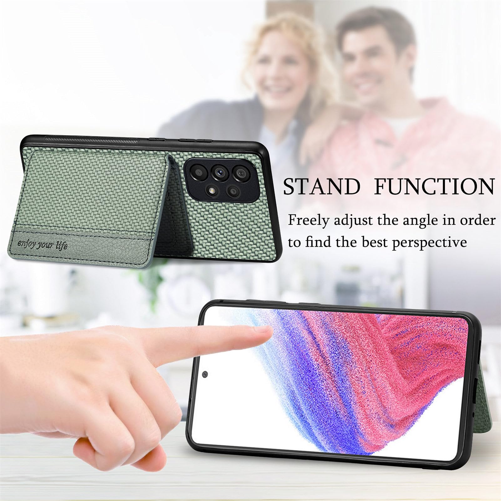 MOJIA Custodia Portafoglio Per Xiaomi Redmi Note 13 5G, Copertina In Pelle PU Con Porta Carte E Supporto, RFID Blocker, Morbida TPU Marrone - 2
