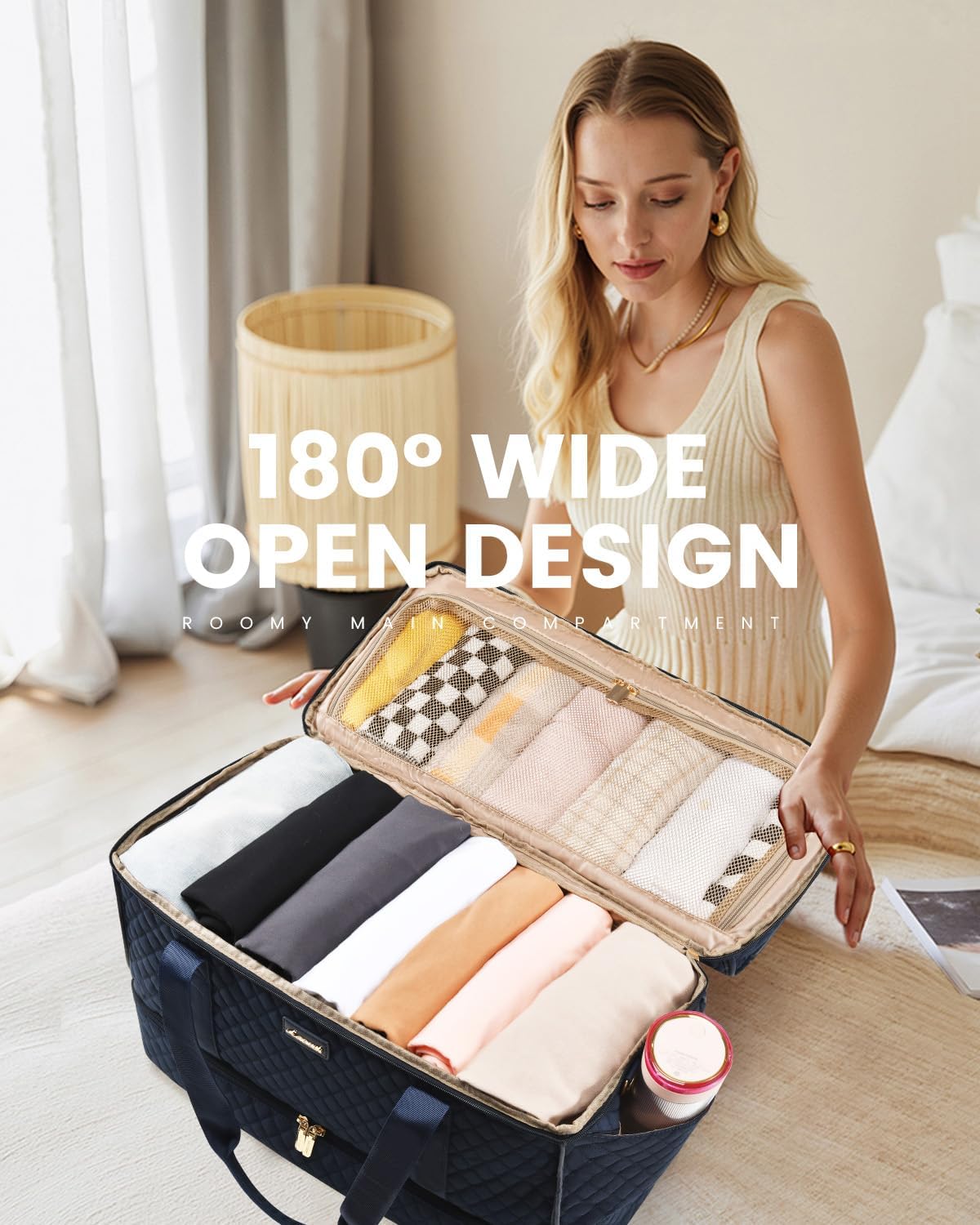 LOVEVOOK Large Travel Duffle Bag, Weekender Bags for Women With Shoe Compartment, Overnight Hospital Bag For Women Labor Delivery, Carry on Bag Personal Item Travel Bag, Yoga Gym Duffel Bag - Image 4