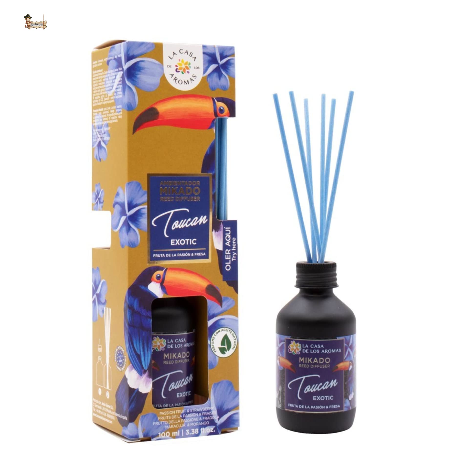 BricoLoco.com. Odświeżacz powietrza Mikado TOUCAN EXOTIC 100 ml. Wygodniejszy i bezpieczniejszy niż świece. Odświeżacz powietrza, dom, pokój. Owoce pasji (6)