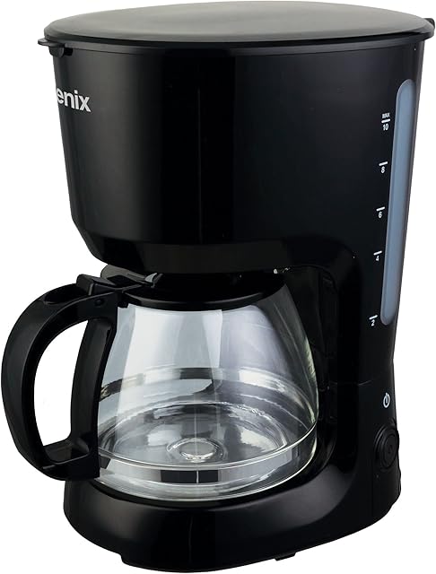 Igenix IG8127 Filter Coffee Maker, 10 Cup Carafe, Anti Drip and Keep Warm Function, Removable Funnel for Easy Cleaning, 1.25 liters, Black