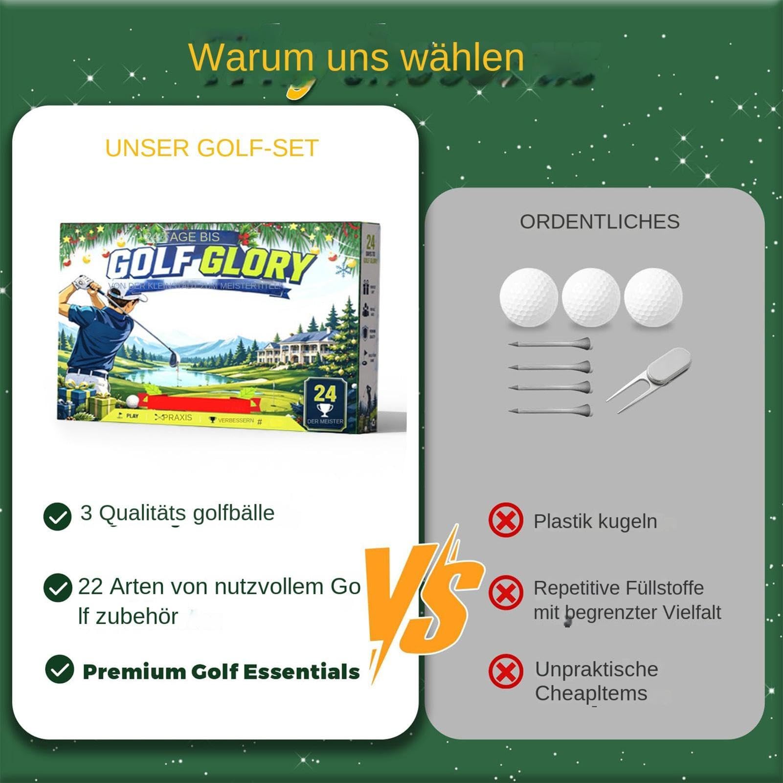 Golf Countdown Calendar - 24 Day Holiday Advent Gift Collection,