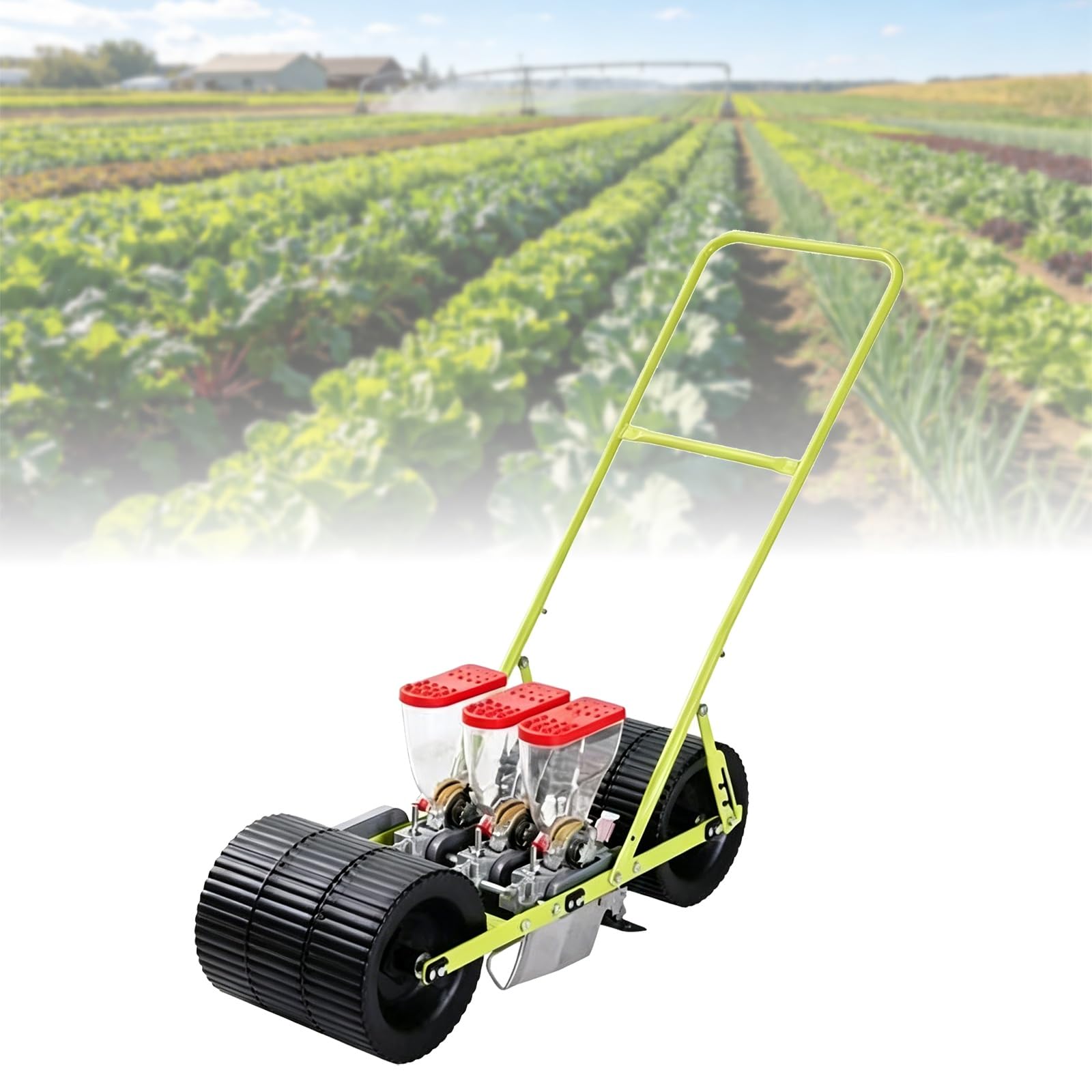 Semoir manuel réglable 1 à 6 rangées, machine à semer avec contrôle de la profondeur pour maïs, chou, épinards, carottes – Solution de plantation efficace