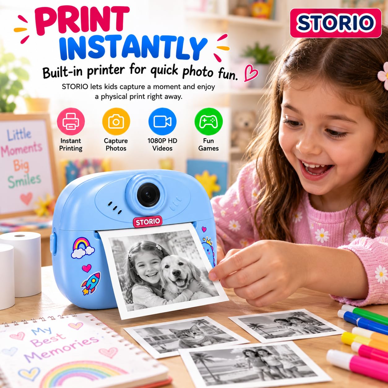 Storio Camera with Print - Instant Kids Camera -4