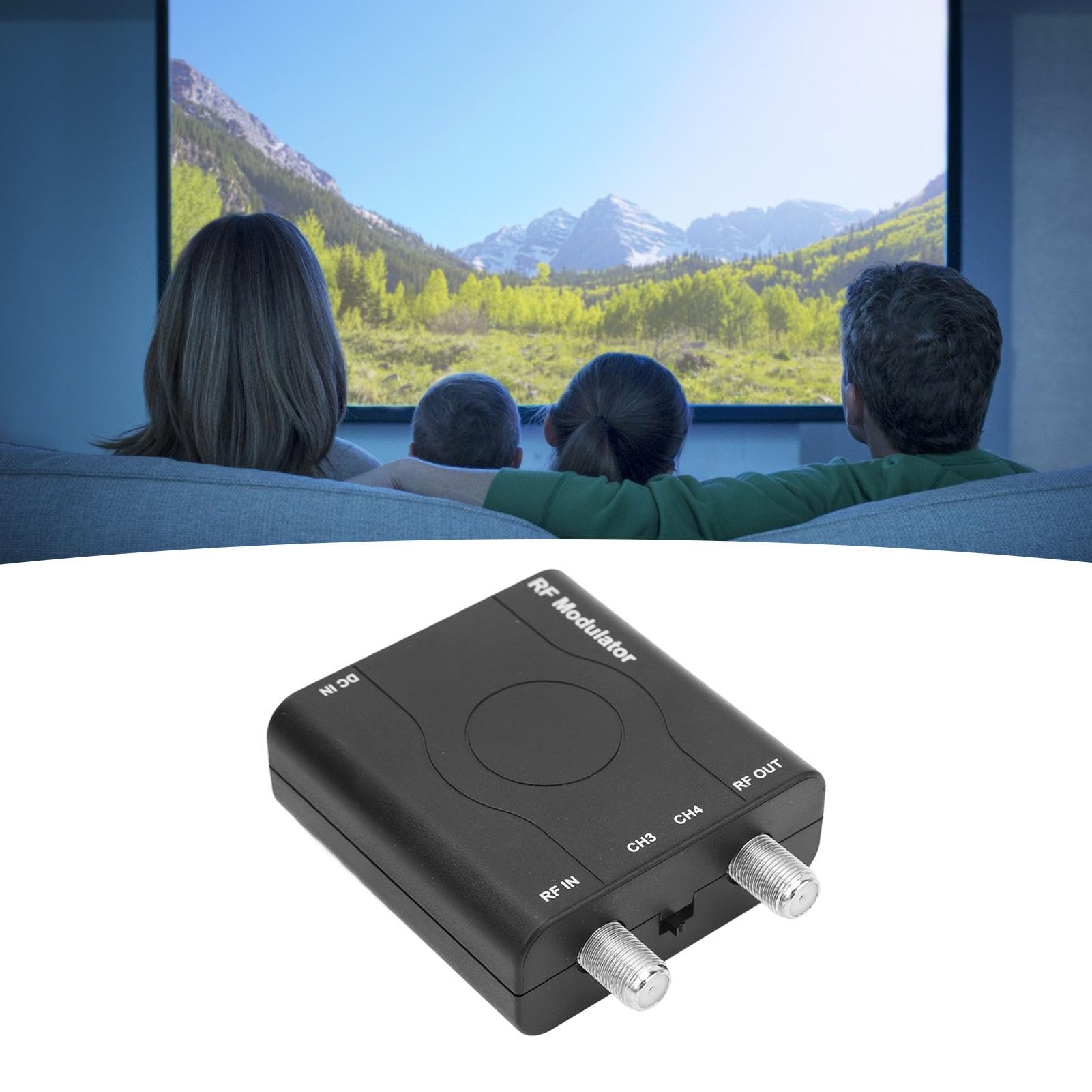 RF Modulator, HD Multimedia Interface Converter w/Antenna in/Out for Fire Stick PS3 Cable Box HD Analog TV, PLL VHF