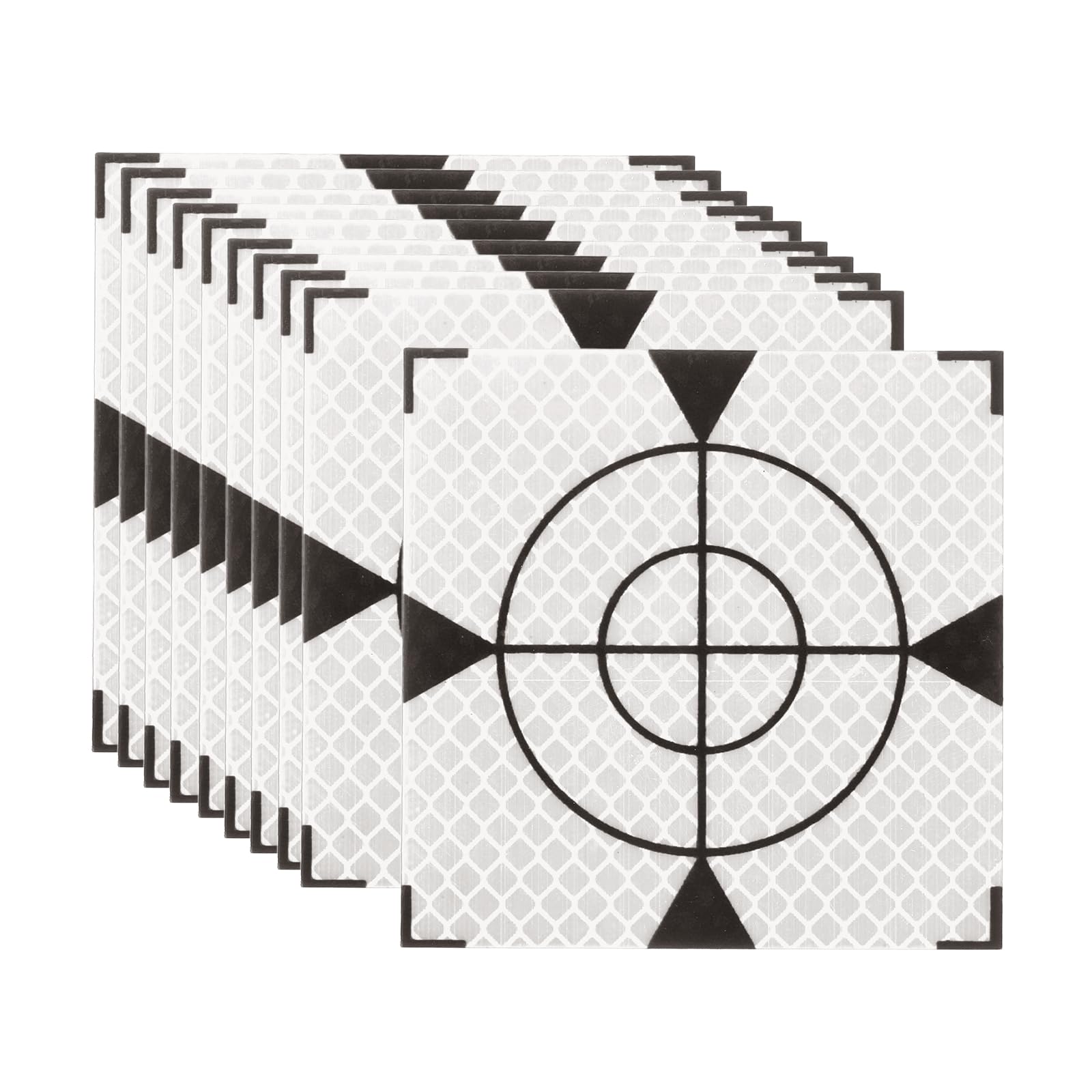 PATIKIL Survey Reflector Target (80x80mm, White)(10 Pcs) Self-Adhesive Reflective Sheet Surveying Target Mark Tape, Suit for Total Station/Ship Inspection/Tunnel Measure