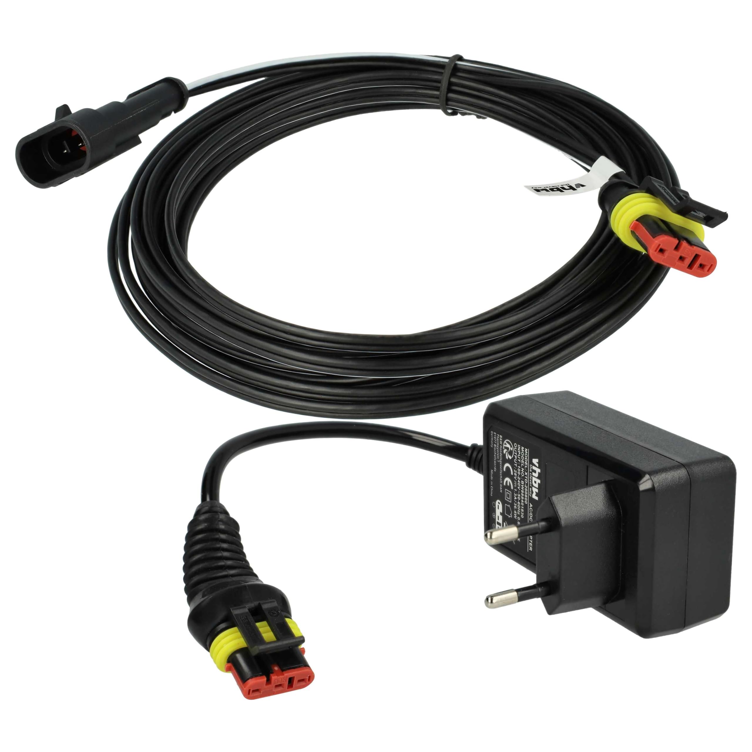 vhbw 1x alimentatore, 1x cavo a bassa tensione 5 m compatibile con McCulloch ROB S800 (2020) tosaerba