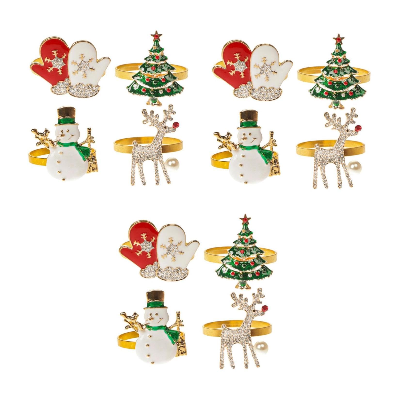 TOPBATHY 3 Sätze Weihnachtsserviettenschnalle Christmas Decorations Table Weihnachtsdeko Schreibtisch Rentier Serviettenringe Weihnachten Serviettenhalter Party-servietten- 4 Stück * 3