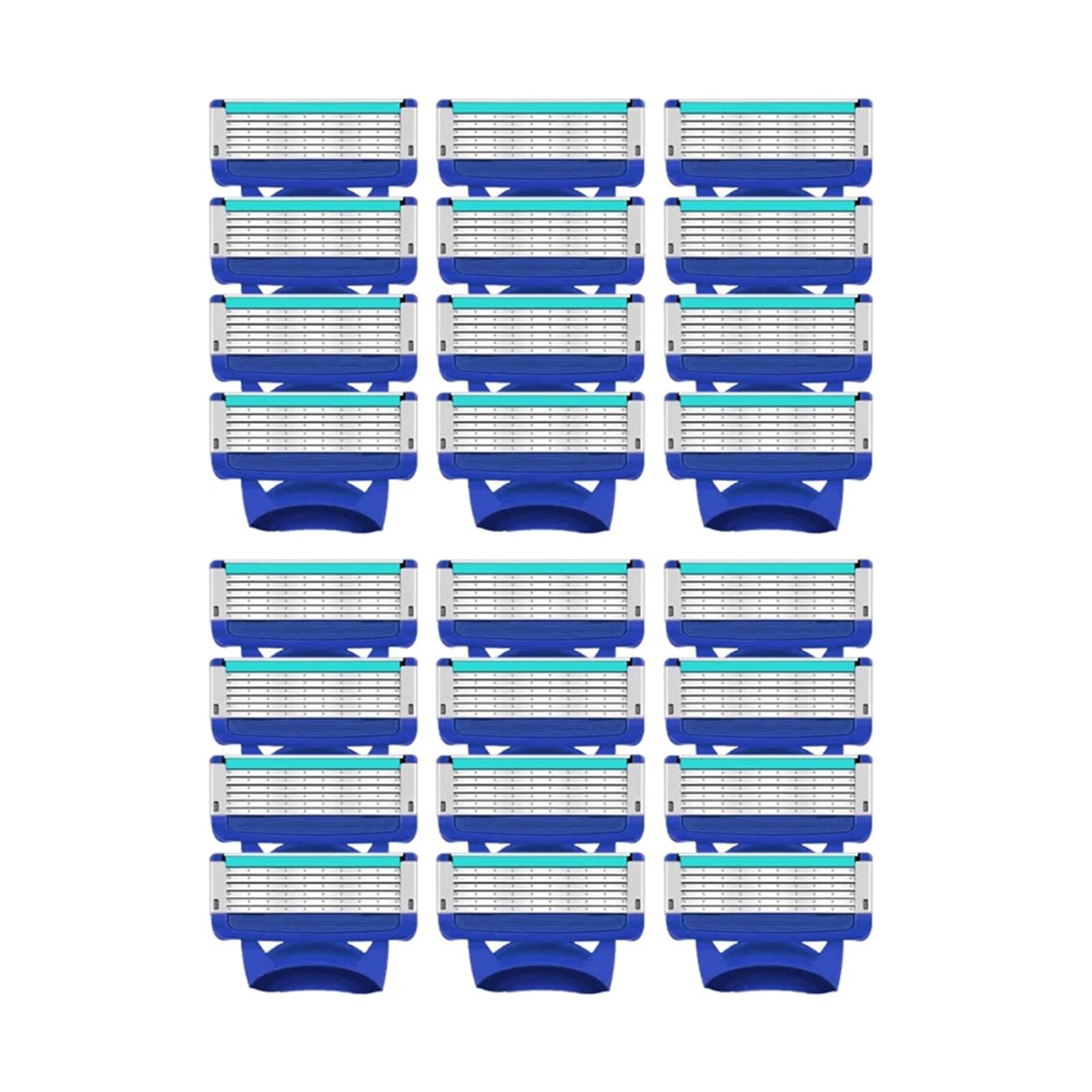 4/48 Uds. Cuchillas de afeitar de cinco capas exclusivas de Color azul, compatibles con Fusion, | Juego de cabezales de afeitar de repuesto de 5 cuchillas,(24 blue)