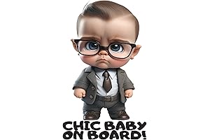 3D Baby on Board Sticker for Cars - New Generation - "Chic...