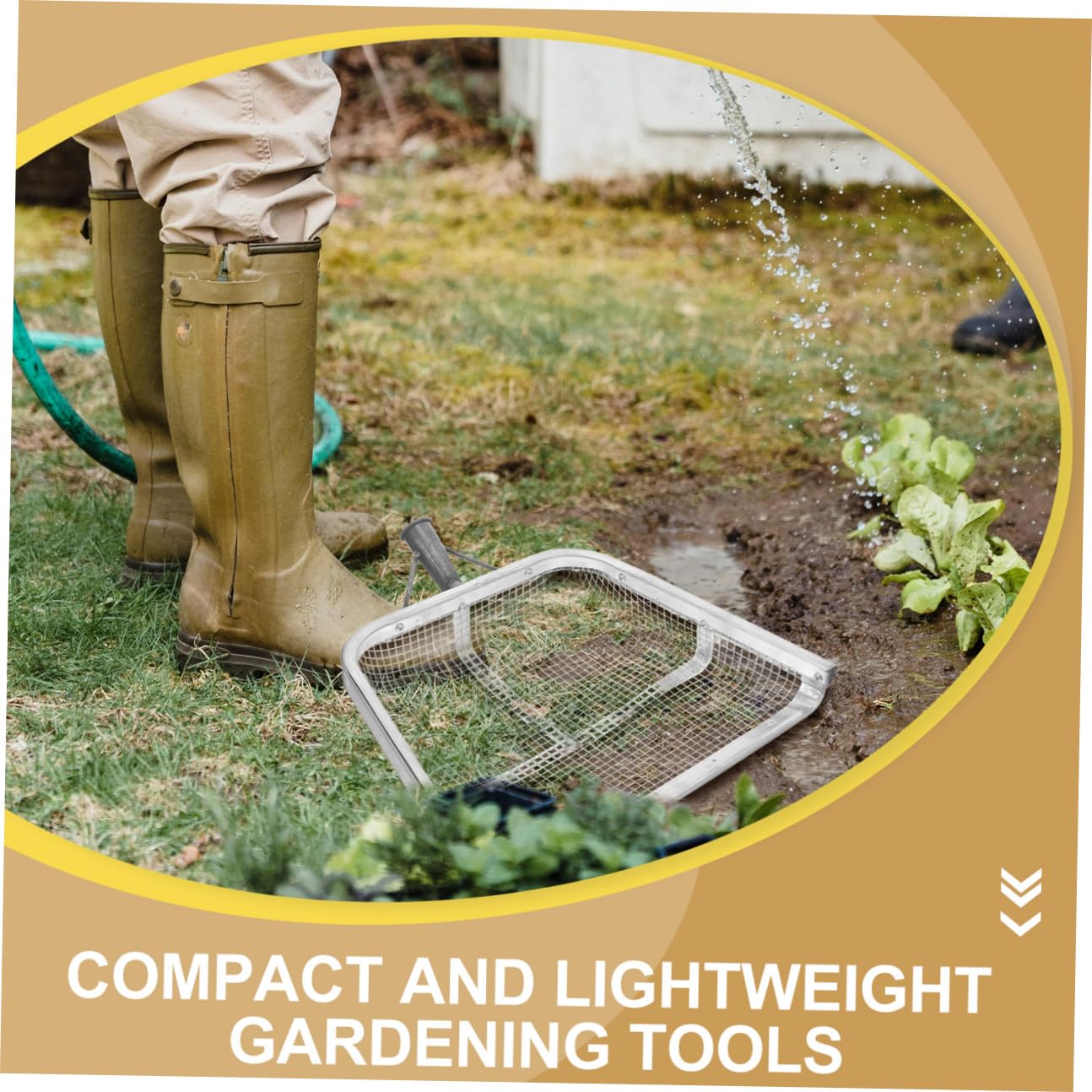 Outil de Tamisage du Sol en Fer Argenté, Léger et Portable, 1 Pièce | Usage Ferme et Plantation Familiale, Format Pratique Jardinage, Outil Agricole Polyvalent
