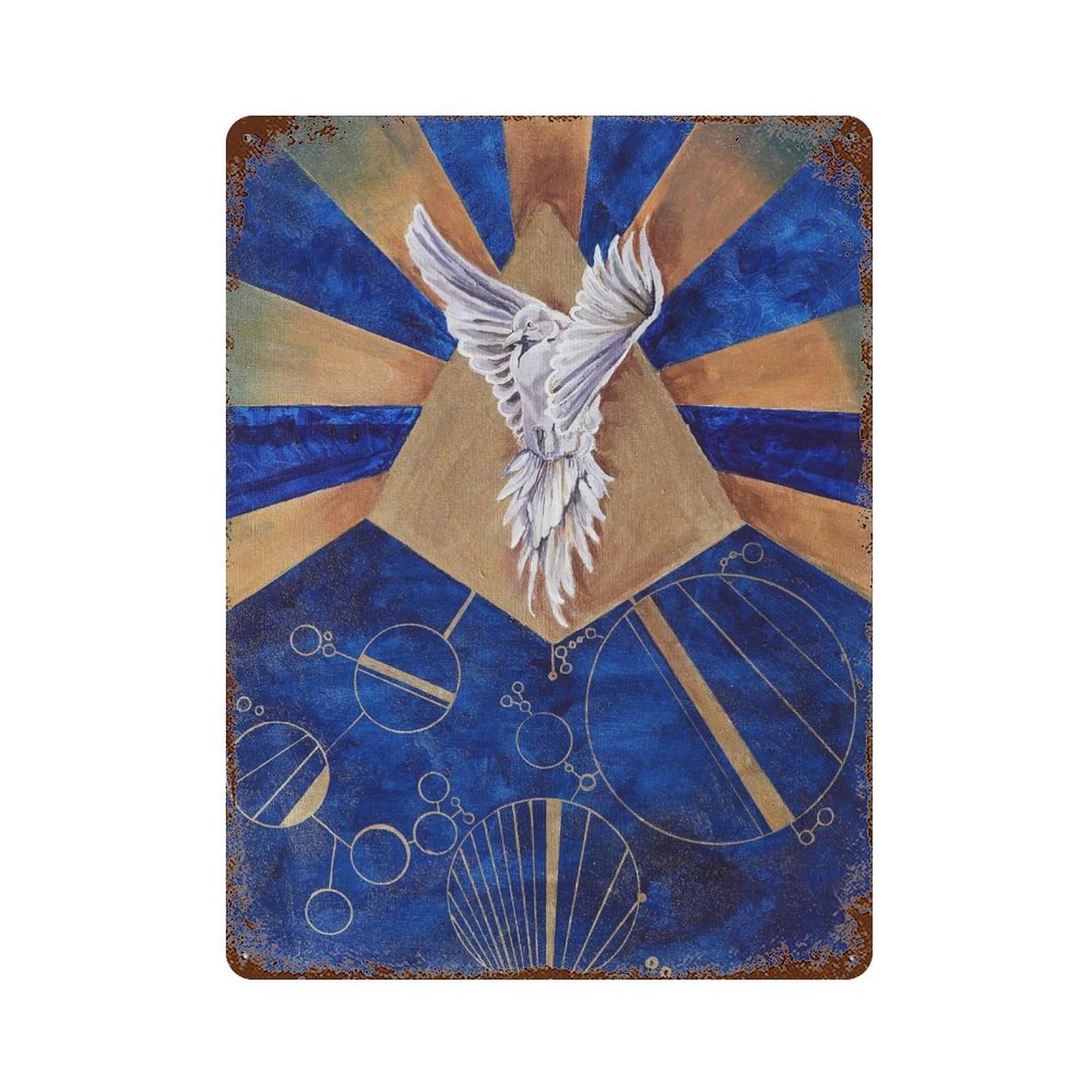 Dove Decorative Tin Sign 15.7"x11.8", Retro Wall Decor for Garage, Pub Or Kitchen