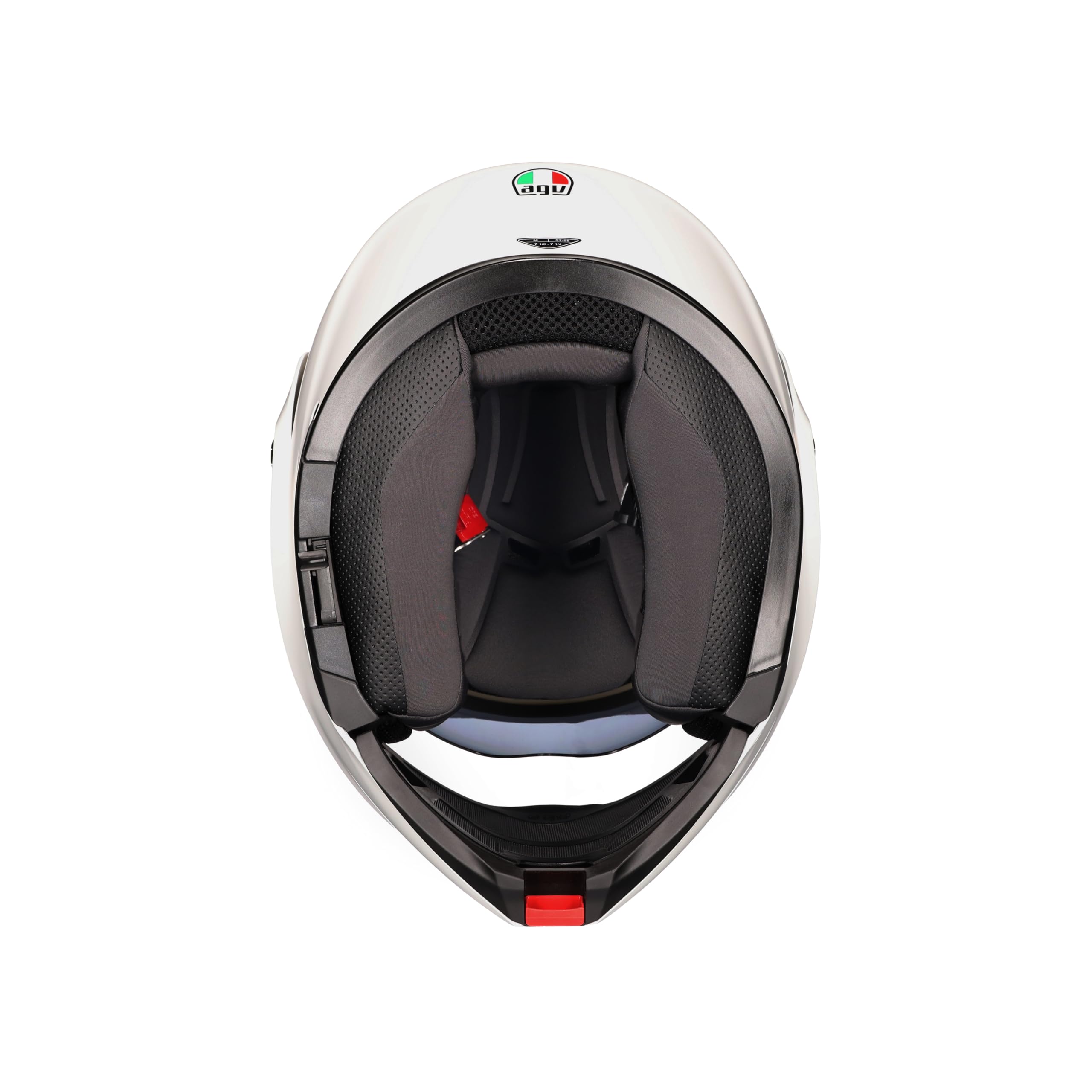 AGV Streetmodular ECE 22-06 Mono, Casco De Moto Modular Homologado ECE 22-06 P/J con Pantalla Parasol, Blanco Materia Mate, L