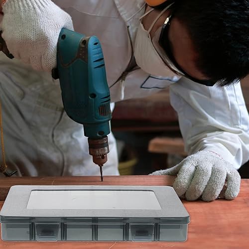 Miniatura 3 de Angoily Caja organizadora de plástico transparente con 18 rejillas, caja de herramientas, contenedor de componentes, contenedores de almacenamiento