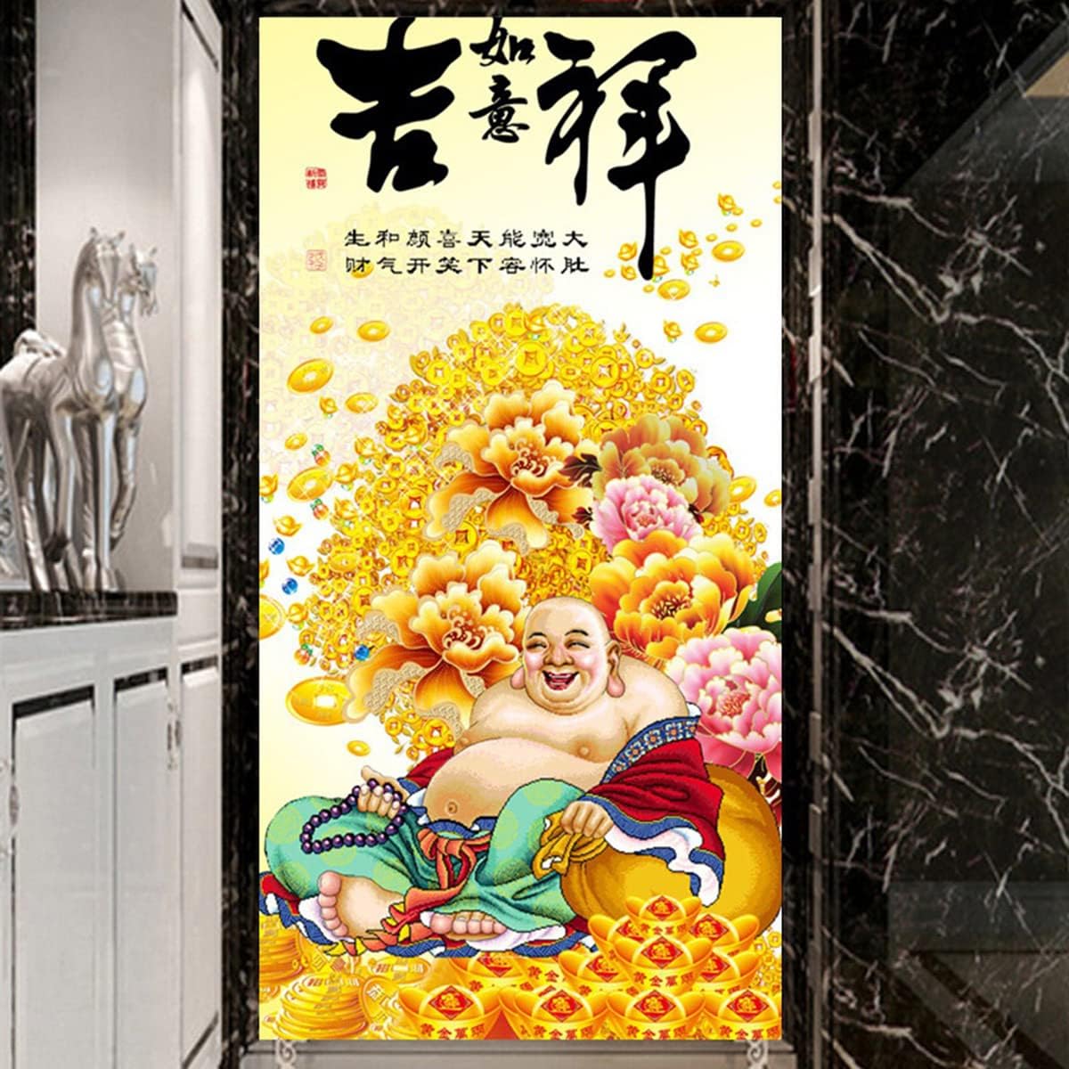 Instarry 5D Diamond Painting Kits for Adults Large Size Full Drill Maitreya Buddha Mosaic Crystal Embroidery Wall Art Decor Art Set 23.6x15.7 inch