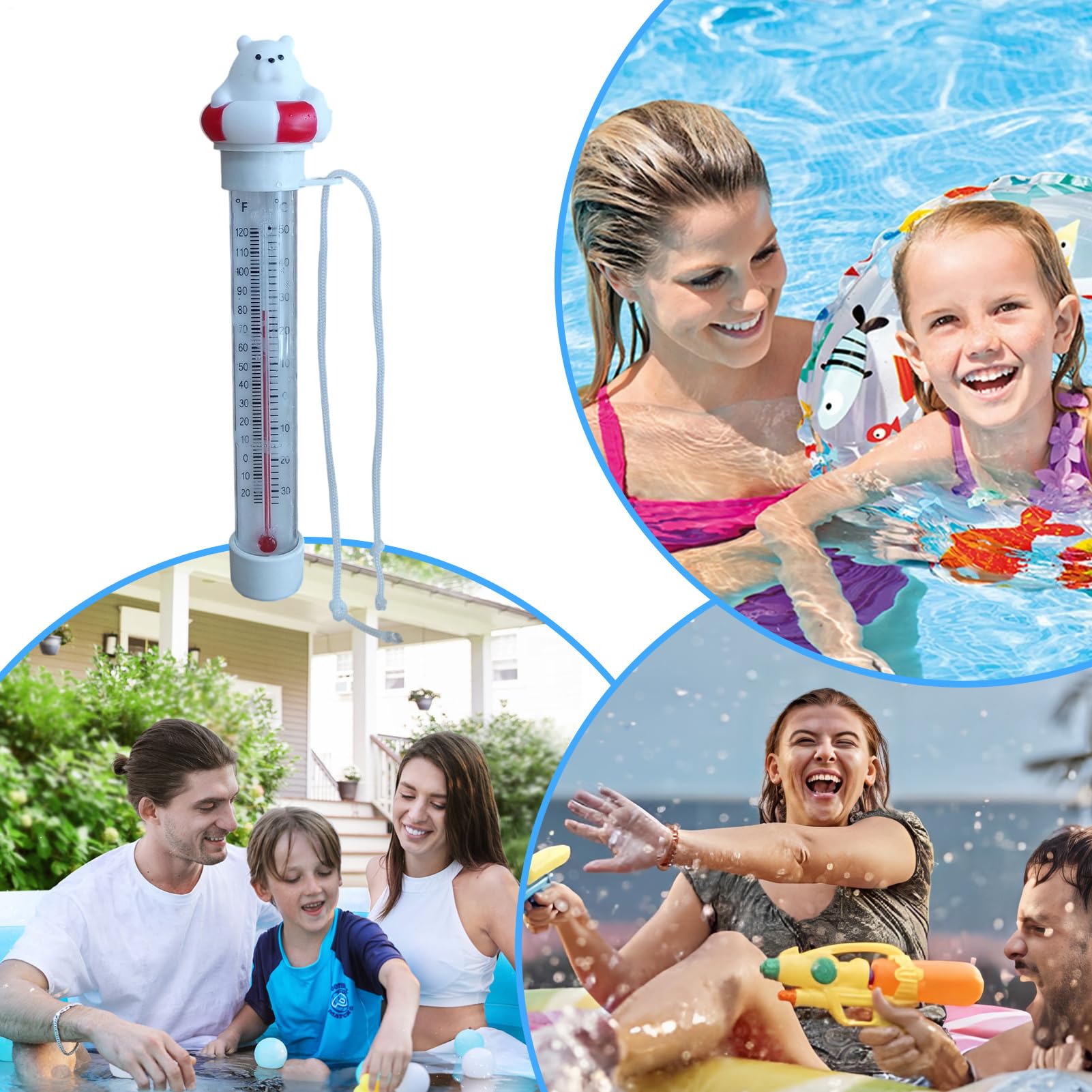 Termometro piscina Precisione Facile Lettura Impermeabile | Termometro Acqua per Idromassaggio Per vasca idromassaggio spa laghetto acquario interno ed esterno giardino cortile casa